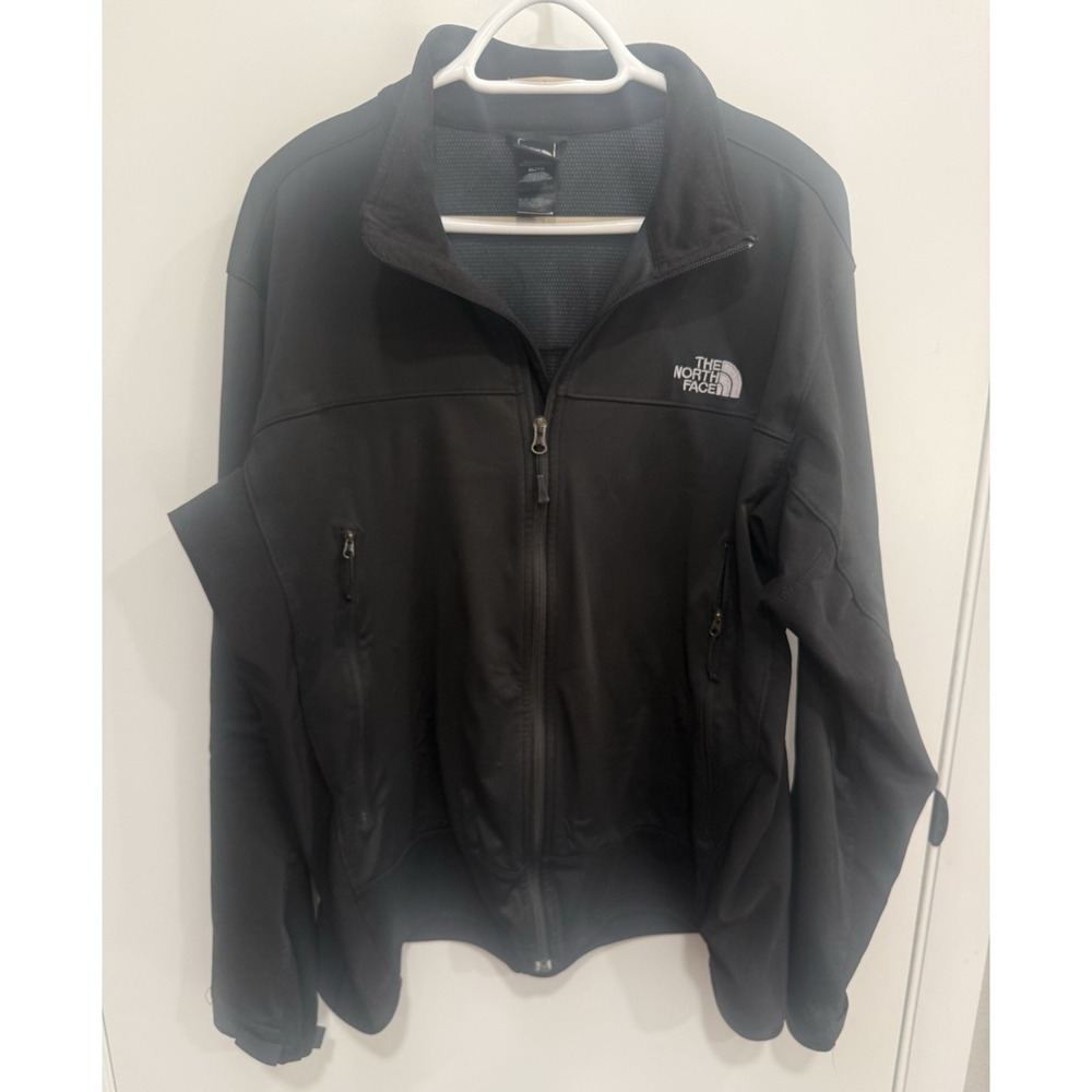 The North Face Mens Apex Bionic Black Softshell Windbreaker Jacket Full Zip XL